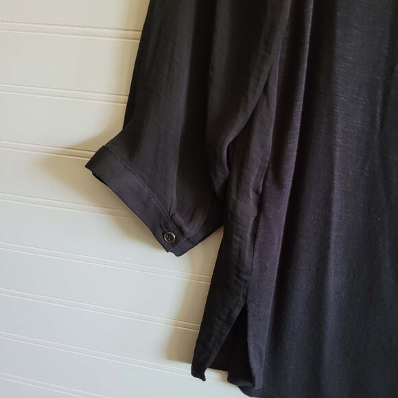 Dolan Shirt Womens Medium Relaxed V Neck Tunic Hi Low Button Anthropologie - Picture 7 of 12